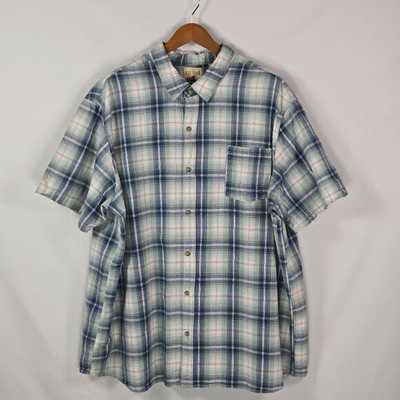 RedHead 4XL Plaid Short Sleeve Button Shirt Cotton Bass Pro Outdoor Casual - Picture 1 of 10